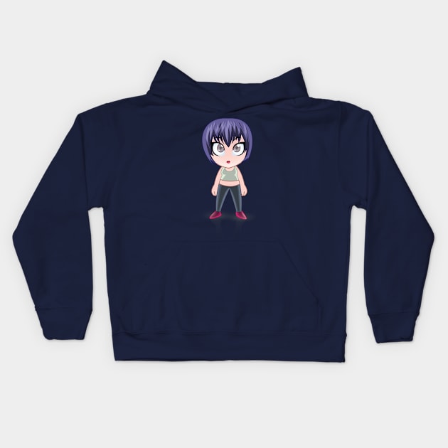 blue hair beautiful girls - cartoon character for young girls (choose your twin) Kids Hoodie by EDSERVICES